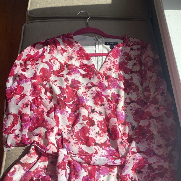 EXPRESS Romper Pink Red Long Sleeve - Picture 4 of 9